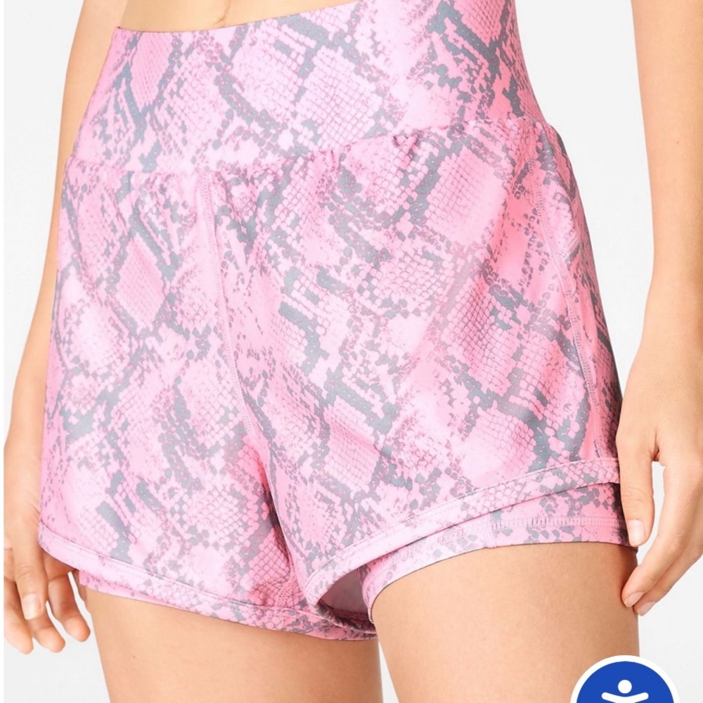 Fabletics Pink and Gray Snake Print Women's Shorts